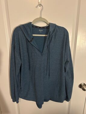 ZELOS Teal Pullover Hoodie with Half-Zip